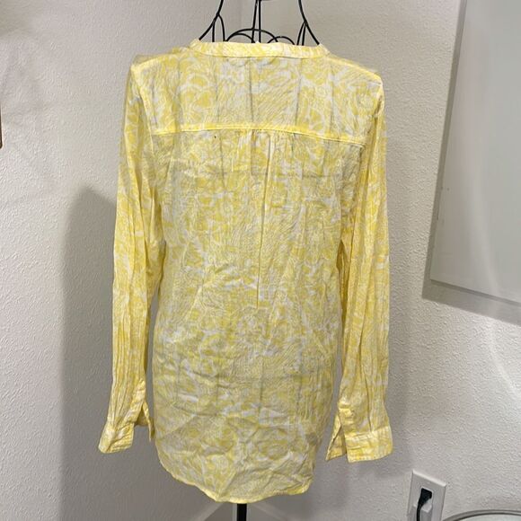 Old navy yellow floral print blouse size S - Picture 5 of 7